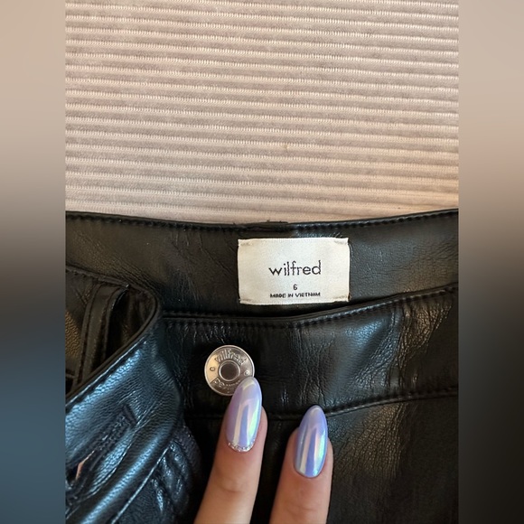 Wilfred Black Faux Leather Pants - Picture 2 of 8